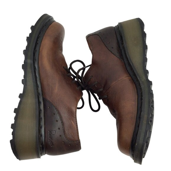 Dr. Martens 3BY2 Leather Platform Oxford Loafers Womens 7 Brown - Picture 5 of 11